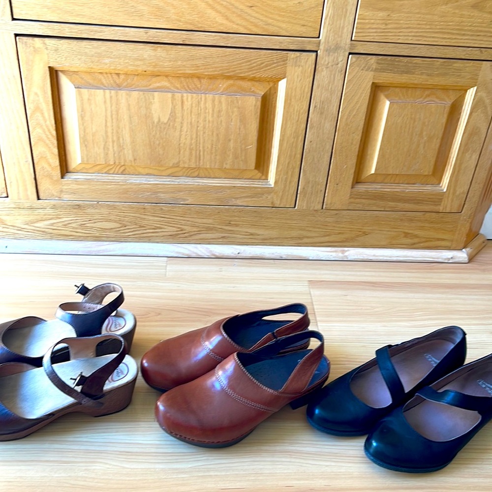 Selling three pairs of dansko shoes all great condition